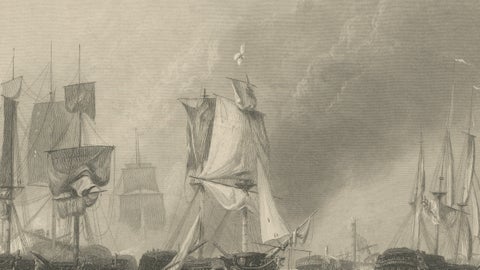 The Battle of Trafalgar, Admiral Nelson & British Fleet, 1805, close-up 3