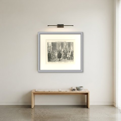 Murat Presents the Colors Taken in Italy, Antique Madou Lithograph, 1827, shown framed on a wall