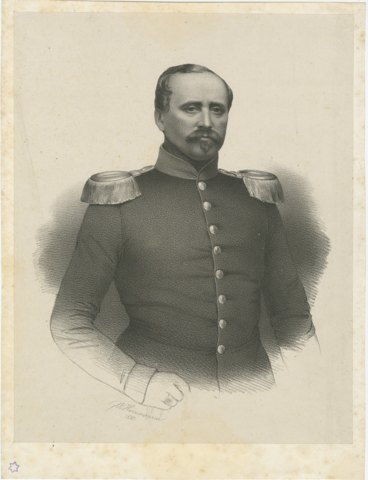 Portrait of an Officer in Uniform, Lithograph by Hornemann, 1850, view 2