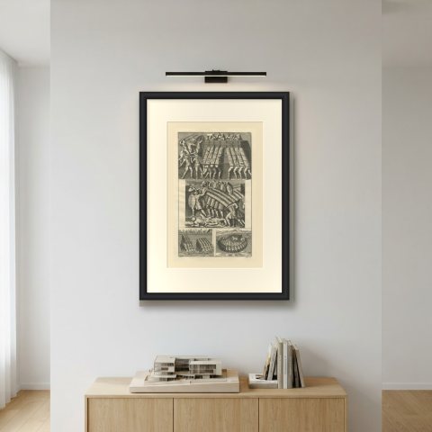 The Roman Testudo, Shield Roof Formations, Montfaucon Engraving, 1722, shown framed on a wall