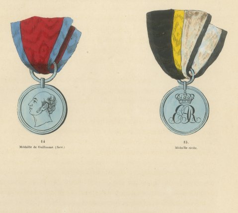 Hanover, Civil and Military Medals, Plate XL bis, Wood Engraving, 1844, close-up 1