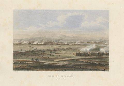 Antique Print of the Second Siege of Zaragoza, circa 1860, view 2