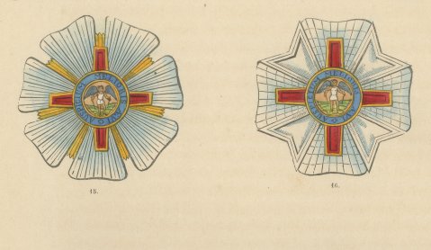 Great Britain, St Michael and St George Order, Plate XXXV, Wood Engraving, 1844, close-up 1