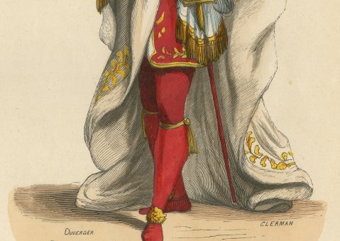 Grand Cross of Leopold of Austria, Hand Colored Wood Engraving, 1844, close-up 2