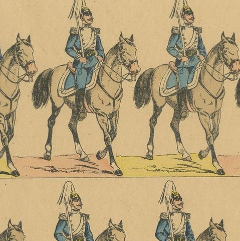 Swedish Life Guards on Horseback, Royal Cavalry Uniforms, c.1860, close-up 3