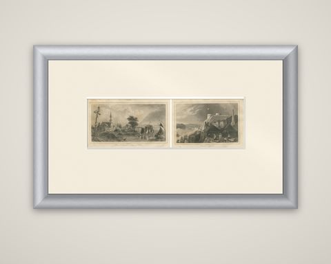 Village of Cedars and Quebec Citadel, Pair of 19th Century Canadian Views, shown framed