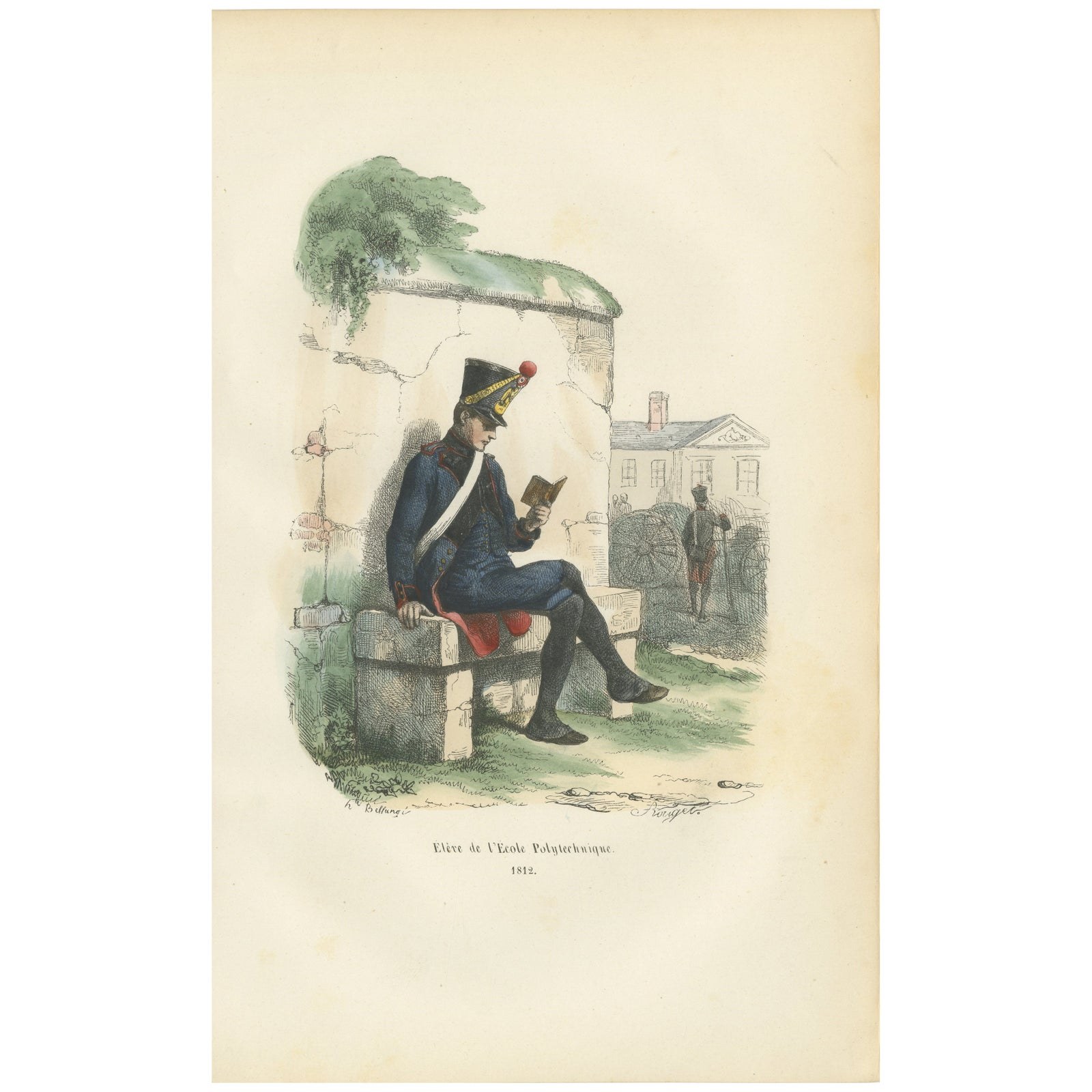 Éleve de l’École Polytechnique, Imperial Guard Uniform Print, France 1843