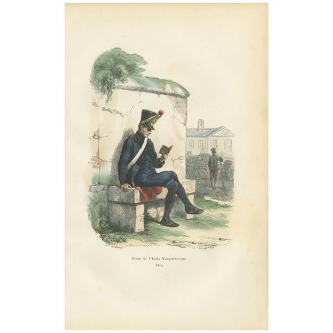 Éleve de l’École Polytechnique, Imperial Guard Uniform Print, France 1843