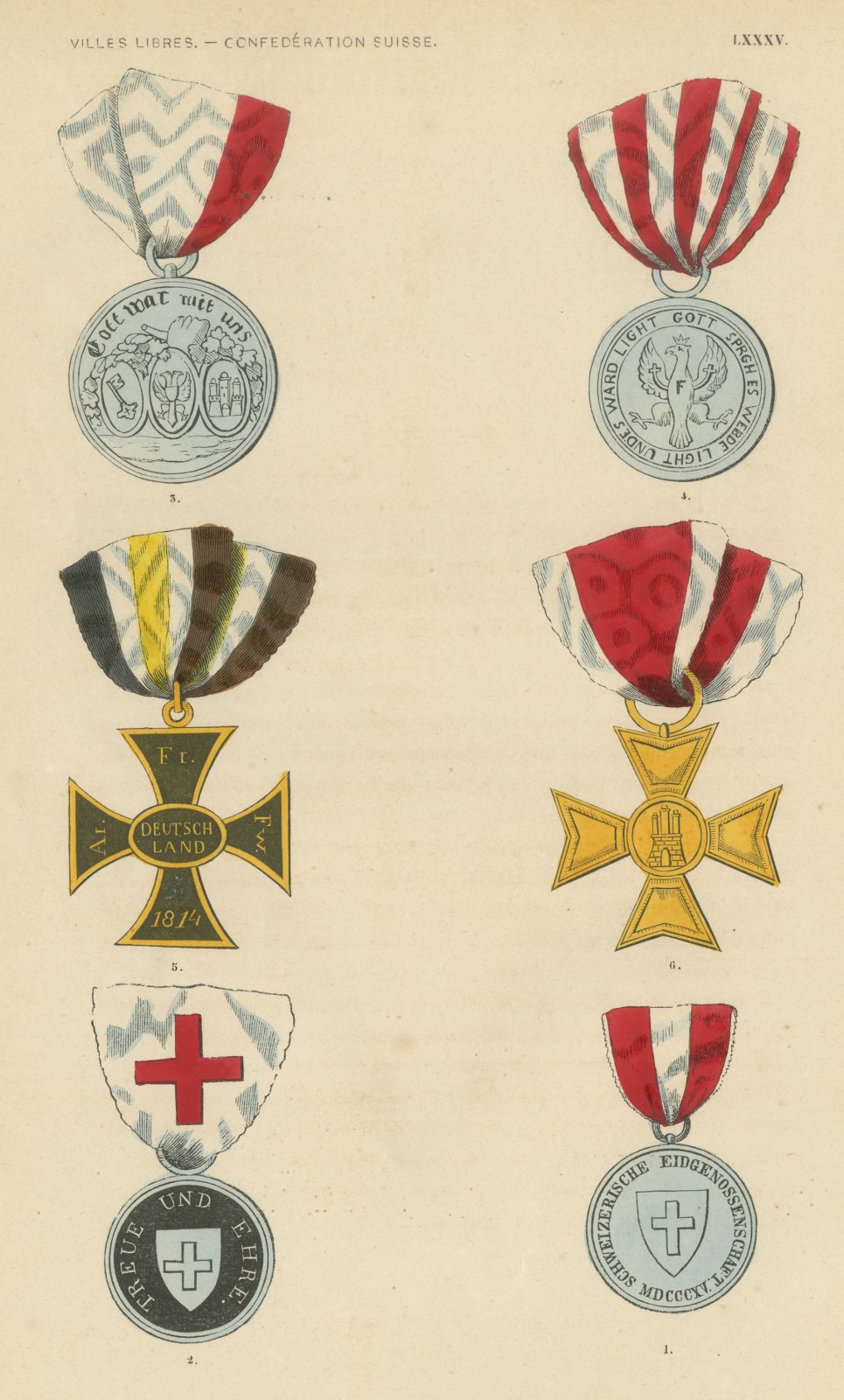 Free Cities and Swiss Confederation Medals, Plate LXXXV, Wahlen, 1844