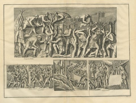 Roman Legionaries Clearing Woodland and Raising Walls, Trajan's Column, 1722