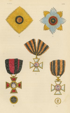 Orders of Russia, Saint Vladimir and Saint George Insignia, Plate LXVI, 1844