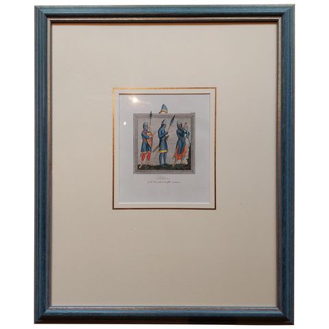 Antique Print of Soldiers of the 11th and 12th Century by Strutt '1842'