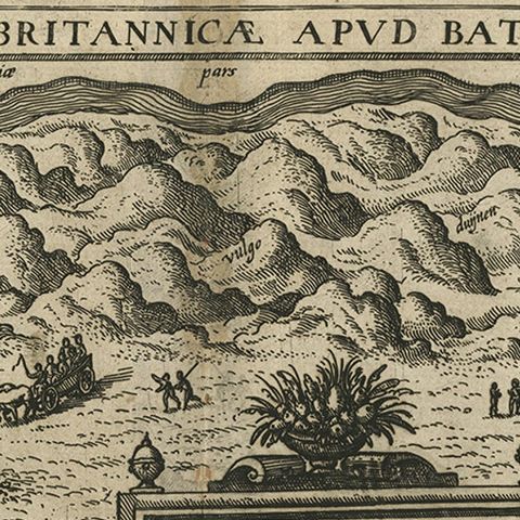 Antique Print of the Ruins of the Roman Fortress Brittenburg, The Netherlands, close-up 1