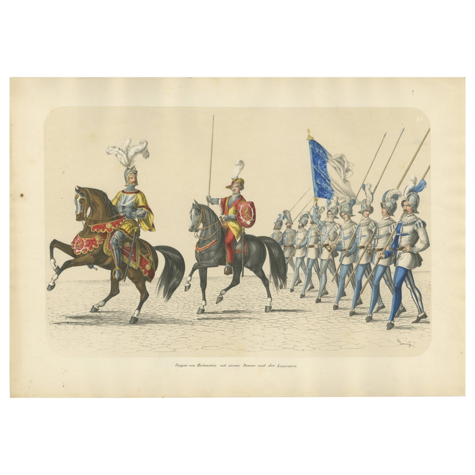 Triumphal March, Caspar von Hertenstein Leading the Lucerne Regiment, 1855
