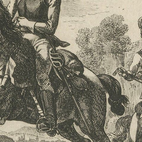 Original Engraving of Austrian Soldiers on Horseback, 1812, close-up 4