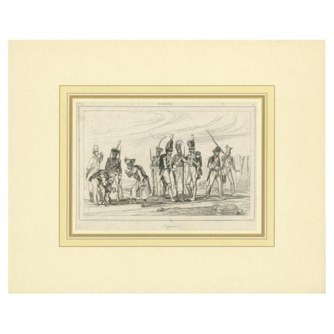 Antique Print of the Swedish Infantry, C.1870