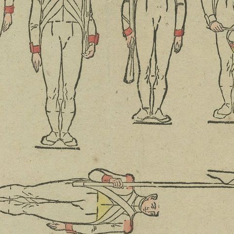 French Revolutionary Infantry, Uniforms, Drummers and Standards, c.1795, close-up 4