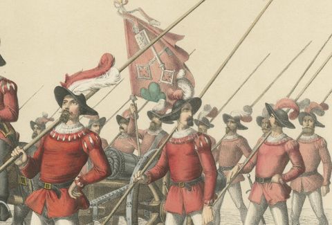 Swiss Victory Parade, Captured Burgundian Cannons Escorted by Bernese Troops, close-up 2