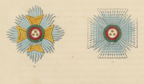 Great Britain, Order of the Bath Insignia, Plate XXXIV, Wood Engraving, 1844, close-up 1