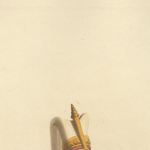 Antique Print of Colonel of Janizaries, the Military Costume of Turkey, 1818, close-up 1