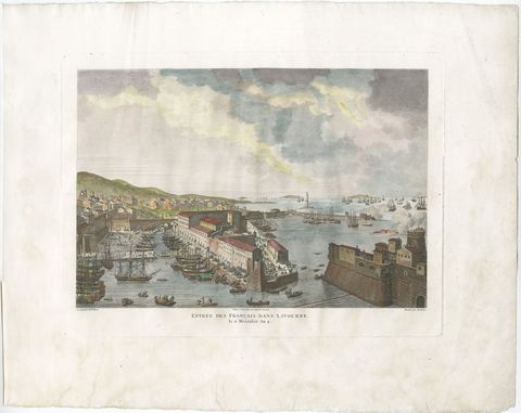 Entry of French Troops into Livorno 1796, Napoleonic Era Port Scene, 1808