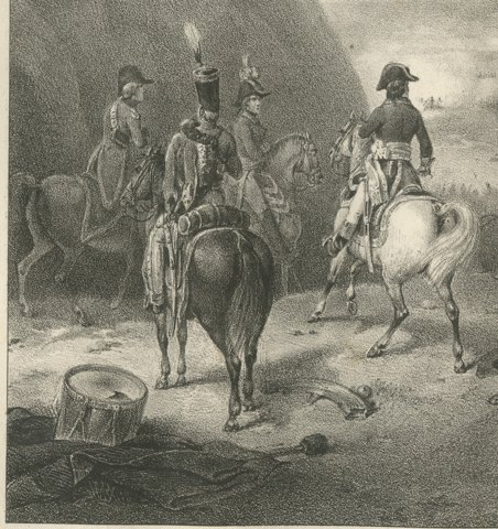 Battle of Mondovi, Piedmont Routed, Antique Madou Lithograph, 1827, close-up 1