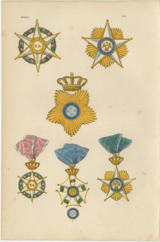 Orders of Brazil, Order of the Rose and Southern Cross, Plate XVI, 1844, view 2