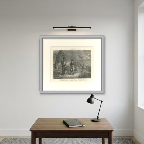 The Night Round, Napoleon Visits the Sentries, Antique Madou Lithograph, 1827, shown framed on a wall