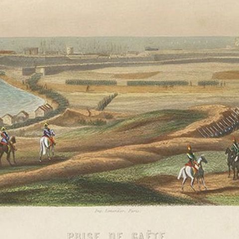 Antique Print of the Siege of Gaeta 'circa 1860', close-up 1