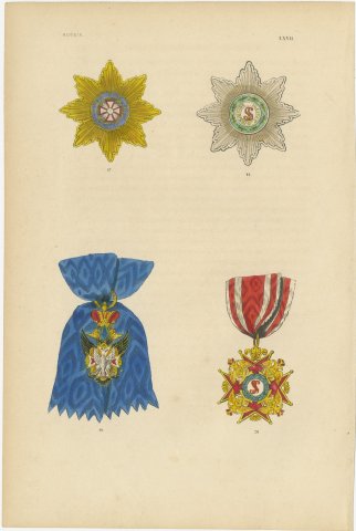 Orders of Russia, White Eagle and Saint Stanislaus Insignia, Plate LXVII, 1844, view 2