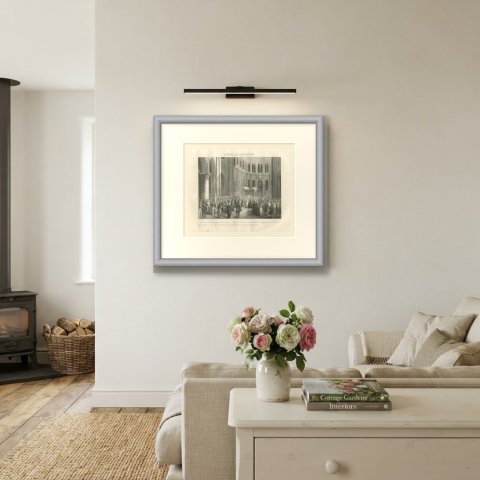 Restoration of Religion, Concordat Proclaimed, Antique Madou Lithograph, 1827, shown framed on a wall