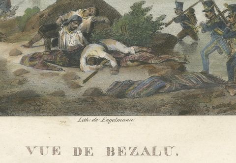 Battle of Besalú: French Troops in Action During the Napoleonic Wars, 1808, close-up 1