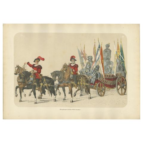 A Triumphal Procession, Captured Banners and Armor of Swiss Victories, 1855