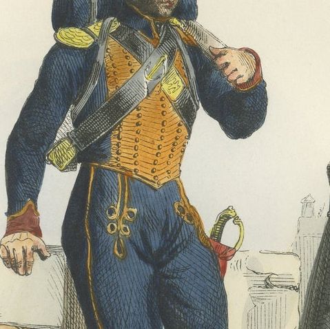 Napoleonic Marines, Garde Impériale, French Military Uniform Print, 1843, close-up 3