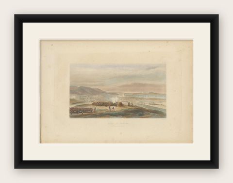 Antique Print of the Siege of Toulon 'circa 1860', shown framed