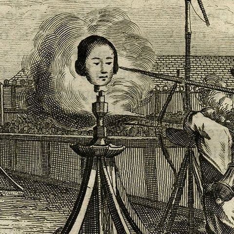 Jousting Tournament in Japan, Held to Honor Toyotomi Hideyoshi in Jurazu, 1669, close-up 2