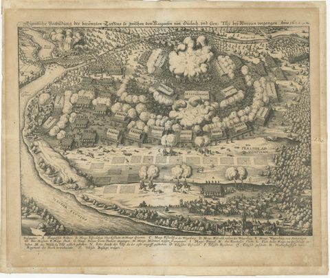 Battle of Wimpfen, 1622: Engraving by Matthäus Merian (ca. 1645), view 2