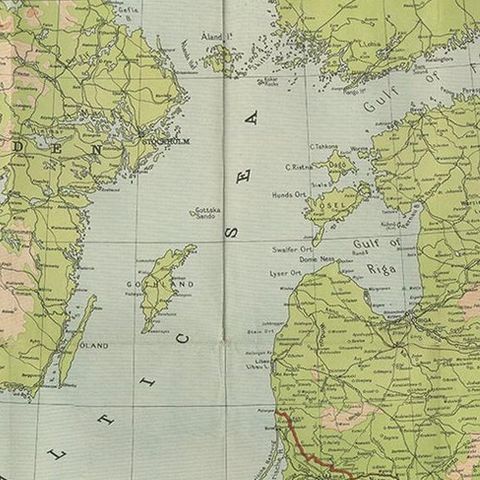 Antique European War Folding Map, ‘circa 1915’, close-up 1