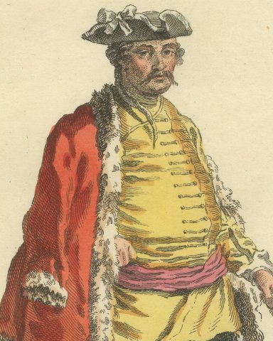 Colonel of the Pandours and Master of the Watch in 1742, Jefferys Plate, 1757, close-up 1