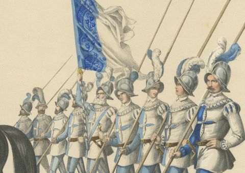 Triumphal March, Caspar von Hertenstein Leading the Lucerne Regiment, 1855, close-up 2