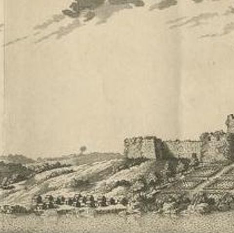 Antique Print of the English Fort at Dixcove in Ghana, 1748, close-up 2