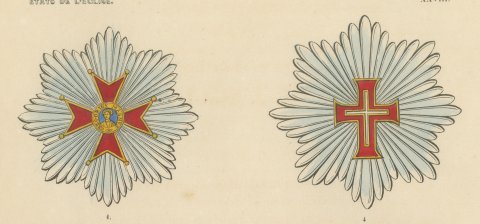Papal States, Order of Saint Gregory the Great, Plate XXVIII, 1844, close-up 1