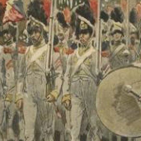 Infantry Battalion of the Dutch Army in 1807, Published in 1900, close-up 1