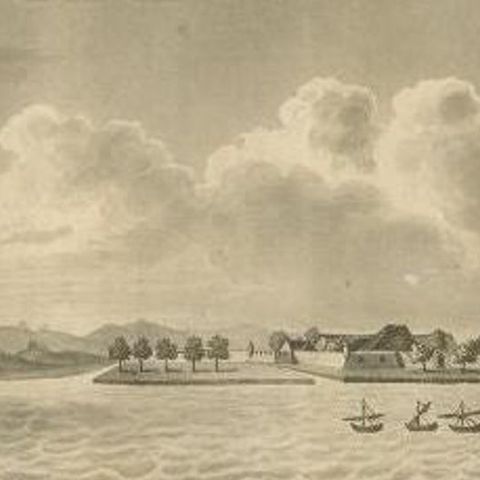Antique Print of Fort Rambang, Java, Indonesia, 1815, close-up 2