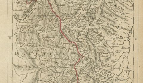Frontiers of France and Italy, Duke of Berwick Campaigns Map, 1707–1712, close-up 2