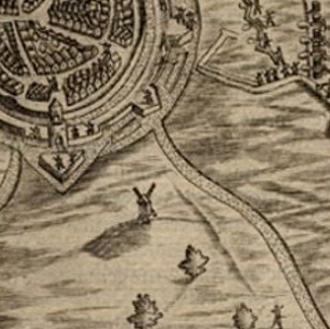 Antique Print of the Siege of Oldenzaal, Enschede & Ootmarsum, 1616, close-up 2