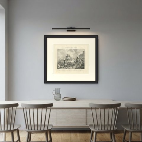 Siege of Acre, Napoleon Turns Back, Antique Madou Lithograph, 1827, shown framed on a wall