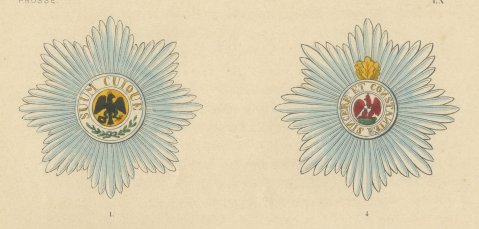 Orders of Prussia, Black Eagle and Red Eagle Insignia, Plate LX, 1844, close-up 1