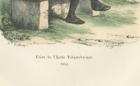 Éleve de l’École Polytechnique, Imperial Guard Uniform Print, France 1843, close-up 1