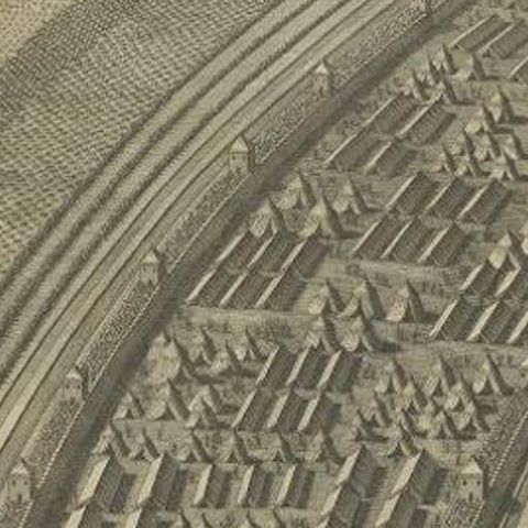 Antique Roman Battle Print of a Rampart and Ditches by Duncan, c.1753, close-up 2